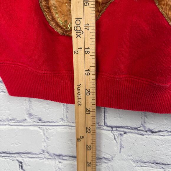 Vintage Teddy Bear Christmas Crew Neck Sweater Red Youth Medium 10/12 - Picture 8 of 9